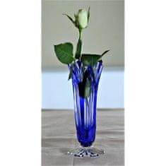 Caesar Crystal Krištáľová váza Lotos, farba modrá, výška 175 mm