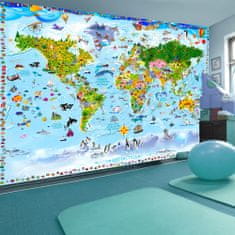 Artgeist Fototapeta - Mapa sveta pre deti 200x140 vlísová tapeta na stenu