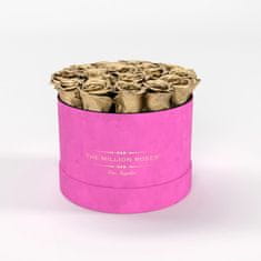 The Million Roses Malý box - zlaté trvácne ruže , ružová