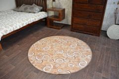 Dywany Lusczów Guľatý koberec DROPS Bubbles béžový, velikost kruh 150