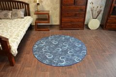 Dywany Lusczów Guľatý koberec DROPS Bubbles sivo-modrý, velikost kruh 133