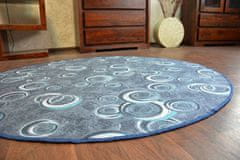 Dywany Lusczów Guľatý koberec DROPS Bubbles sivo-modrý, velikost kruh 133