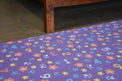 Dywany Lusczów Detský kusový koberec NUMBERS fialový, velikost 150x150