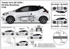 Rider Ochranné lišty bočných dverí, Toyota Yaris IV, 2020- , 5 dvér.