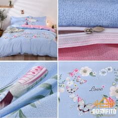 Domifito 4-dielna súprava posteľnej bielizne - obliečka na perinu, 2 obliečky na vankúš, priliehavá plachta 180x220 cm