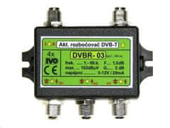 DVBR-03 aktívny rozbočovač 4x výstupF 5dB zisk