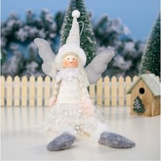 eCa  ASN03 Vianočné dekorácie Anjel 38 cm biely