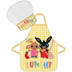 BrandMac Detská zástera s kuchárskou čiapkou Zajačik Bing - Lunch?