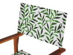 Beliani Sada 2 poťahov na záhradnú stoličku so vzorom listov biela/zelená CINE