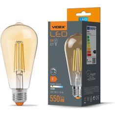 VIDEX Stmievateľná LED žiarovka E27 ST64 6W = 44W 550lm 2200K Teplá biela 360°