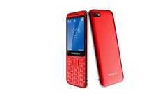 MB3200i, kovový tlačidlový mobilný telefón, 2 SIM, MMS, 2,8" displej, červený
