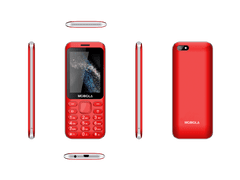 MB3200i, kovový tlačidlový mobilný telefón, 2 SIM, MMS, 2,8" displej, červený