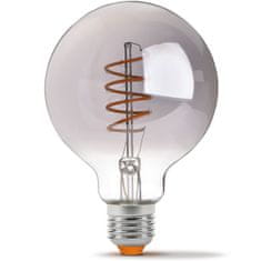 VIDEX Stmievateľná LED žiarovka E27 G95 4W 100lm 1800K Teplá biela 360° (Graphit)