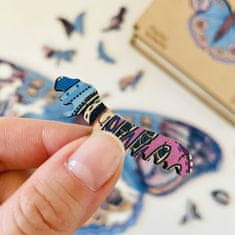 Lubiwood Drevené puzzle - Hravý motýľ A4 Premium Box 163 dielov
