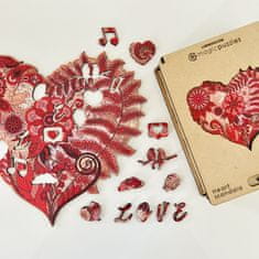 Lubiwood Drevené puzzle Srdce Mandala skladačka A4 Premium Box 150 dielov