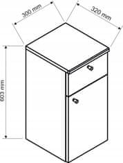 Stolkar Kúpeľňová skrinka s hornou časťou 30 cm sivá