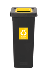 Plafor Odpadkový kôš na triedený odpad Fit Bin black 53 l, žltý - plast