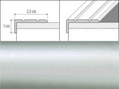 Effector Prechodové lišty A31 - SAMOLEPIACE šírka 2,5 x výška 1 x dĺžka 90 cm - strieborná