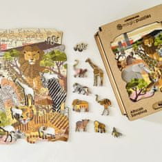 Lubiwood Drevené puzzle Africká savana A4 Premium Box 170 dielov