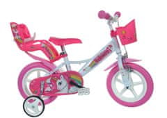 Dino bikes Detský bicykel Dino 124GLN biela+ružová potlač 12" 2022