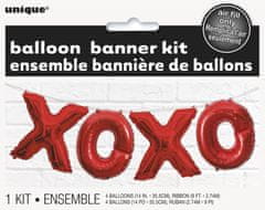 Unique Balónový banner XOXO červený 274cm