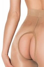 AMOUR Hip Gloss Beige 20DEN / pančuchové nohavice s otvoreným rozkrokom - L/XL