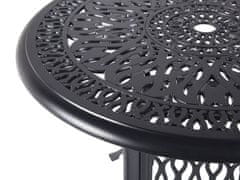 Beliani Záhradný stôl okrúhly hliníkový 90 cm čierny ANCONA