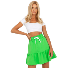 FANCY Dámska sukňa so zaväzovaním krátka tepláková VALERI svetlo zelená FA-SD-7957.47_388564 L-XL