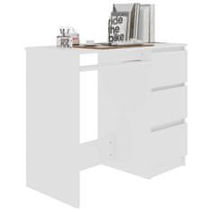 Vidaxl Písací stôl, biely 90x45x76 cm, drevotrieska