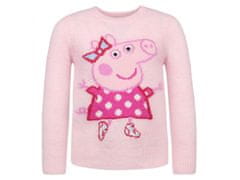 Peppa Pig Peppa Pig Svetloružový sveter pre dievčatá, teplý 5 lat 110 cm