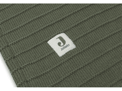 Jollein Deka pletená / zamat 75x100 cm Pure Knit Leaf Green