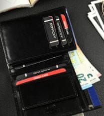 RONALDO Pánska kožená peňaženka s farebnou vsadkou