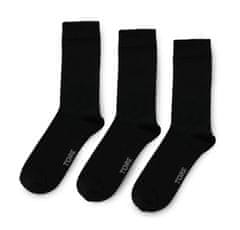 TORE 3 páry pánske recyklované jednofarebné tenké ponožky Farba: Čierna