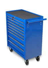 Montážny servisný dielenský vozík náradie 9 ZÁSUVIEK na ložiskách - Modrý